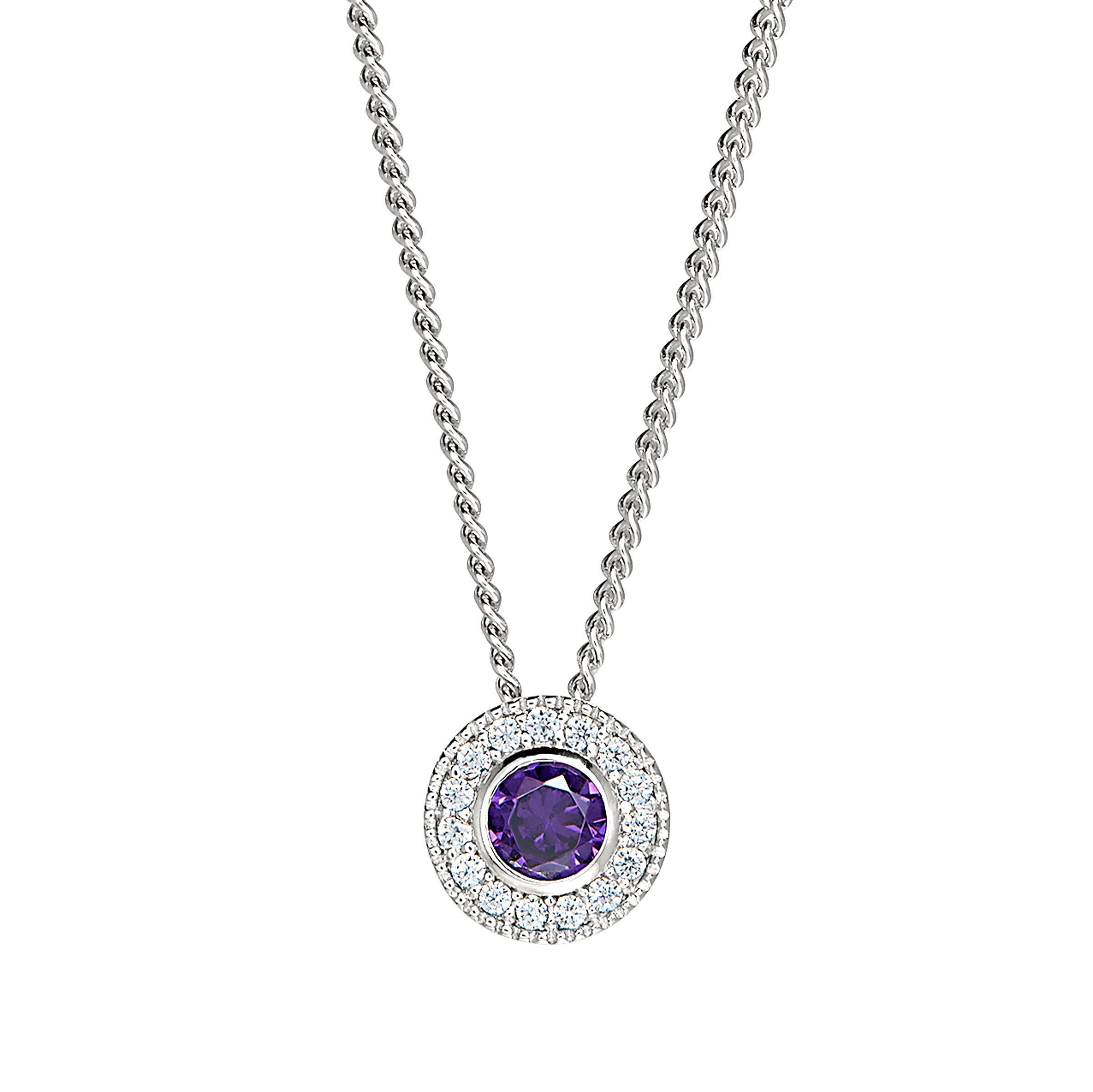 Kelly Wtaers Sterling Silver Pendant Charm Featuring a Simulated February Birthstone