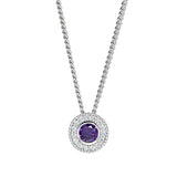 Kelly Wtaers Sterling Silver Pendant Charm Featuring a Simulated February Birthstone