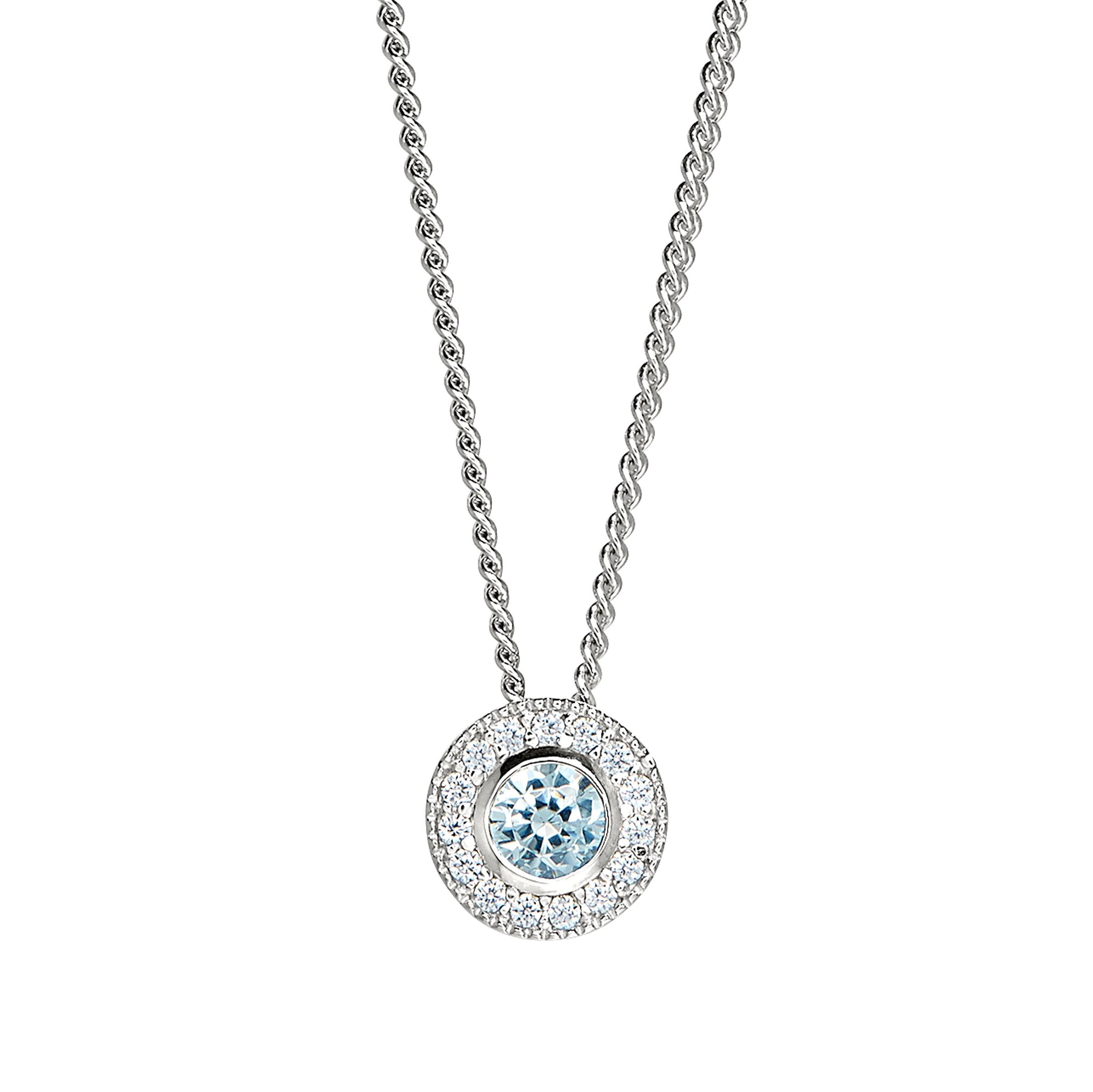 Kelly Waters Sterling Silver Pendant Charm Featuring a Simulated March Birthstone