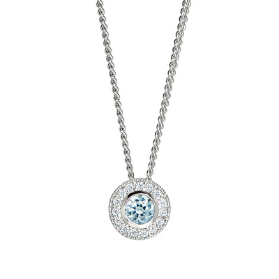 Kelly Waters Sterling Silver Pendant Charm Featuring a Simulated March Birthstone