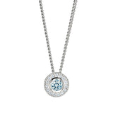 Kelly Waters Sterling Silver Pendant Charm Featuring a Simulated March Birthstone