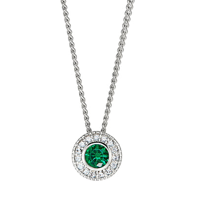 Kelly Waters Sterling Silver Pendant Charm Featuring a Simulated May Birthstone