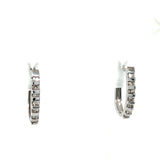 "Becky" 10K White Gold 0.20 Carat Total Weight Diamond Channel Set Hoop Earrings Estate