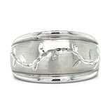 "Burke" 10K White Nature-Inspired Vine Motif Band Estate
