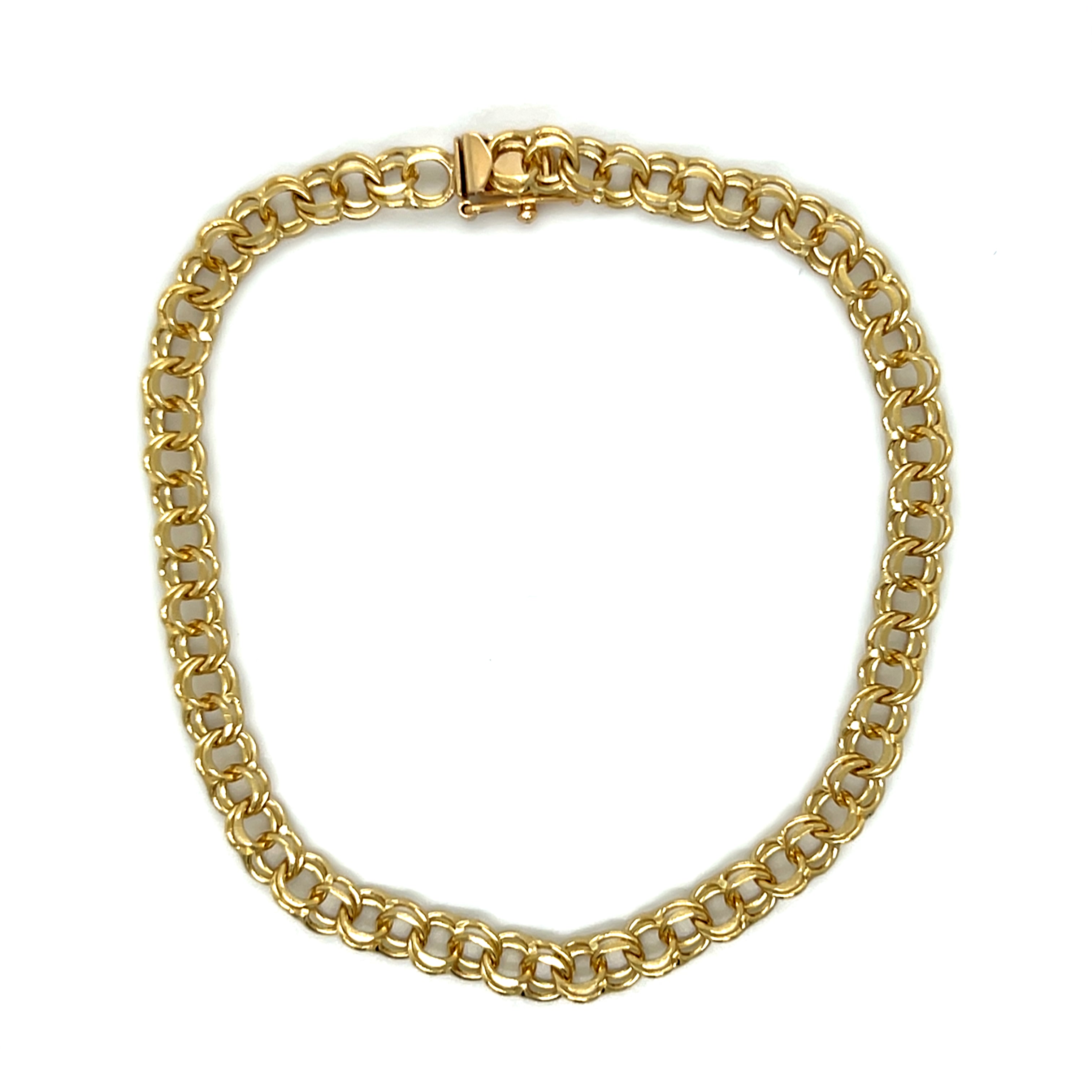 “Bff2” 10K Yellow Gold 5.5g 4.5mm Charm Bracelet – 7" Estate