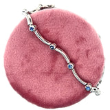 "Birch" 14K White Gold 10.8g 1/2 Total Gem Weight Sapphire Bracelet Estate CYTB225