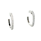 "Blair 14K White Gold ~1.00 Carat Total Weight Diamond Square-Shaped Hoop Earrings Estate