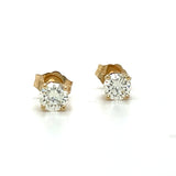 "Brenda" 14K Yellow Gold 2/3 Carat Diamond Studs Estate