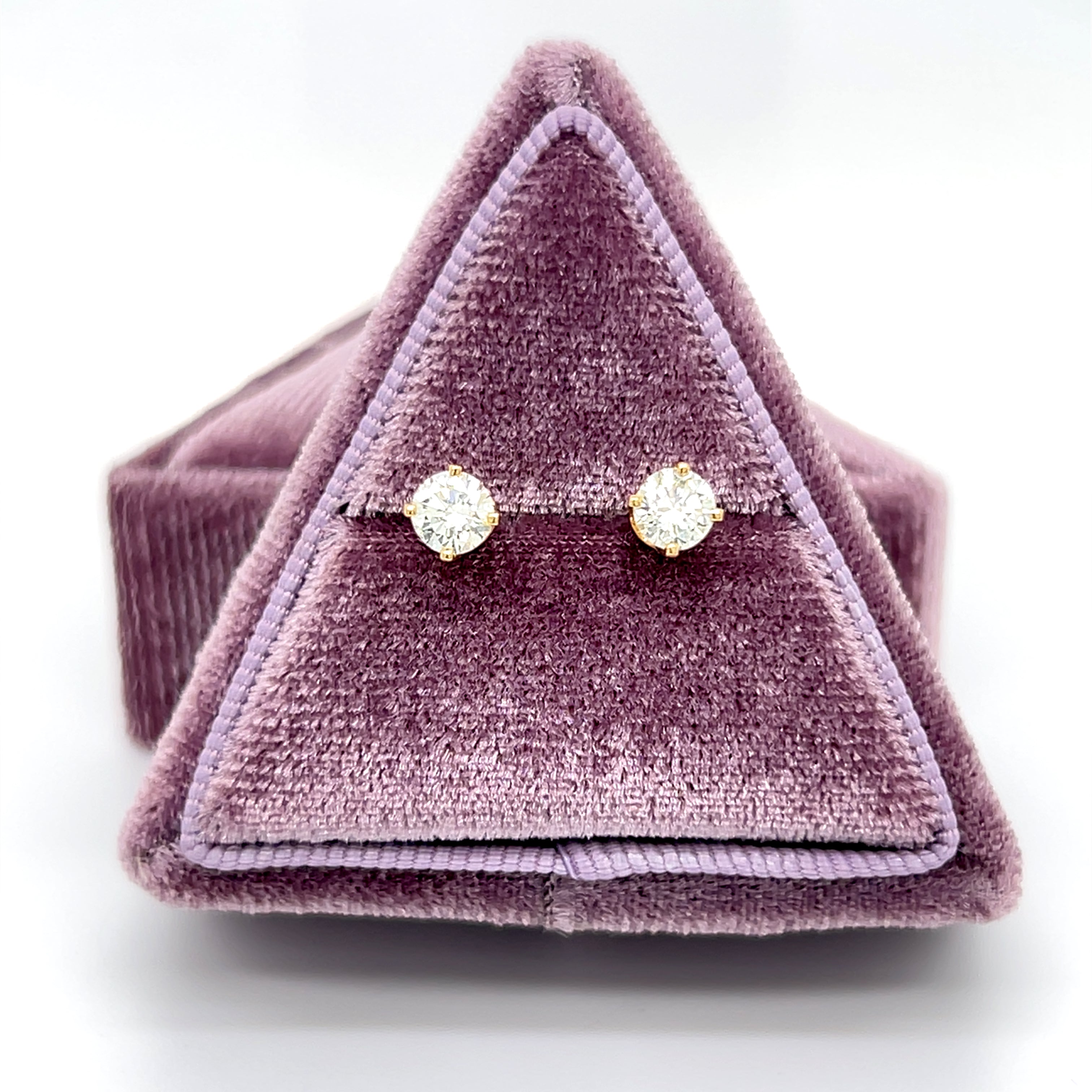 "Brenda" 14K Yellow Gold 2/3 Carat Diamond Studs Estate