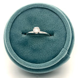 "Berkley" 14K White Gold 0.16CT Diamond Solitaire Illusion Set Bridal Engagement Ring Estate 225LTTVPP