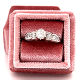 "Calla" 14K White Gold 0.93 Carat Total Weight ( 0.47CT Center) Diamond Wedding Engagement Ring Estate