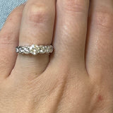 "Calla" 14K White Gold 0.93 Carat Total Weight ( 0.47CT Center) Diamond Wedding Engagement Ring Estate