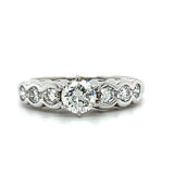 "Calla" 14K White Gold 0.93 Carat Total Weight ( 0.47CT Center) Diamond Wedding Engagement Ring Estate