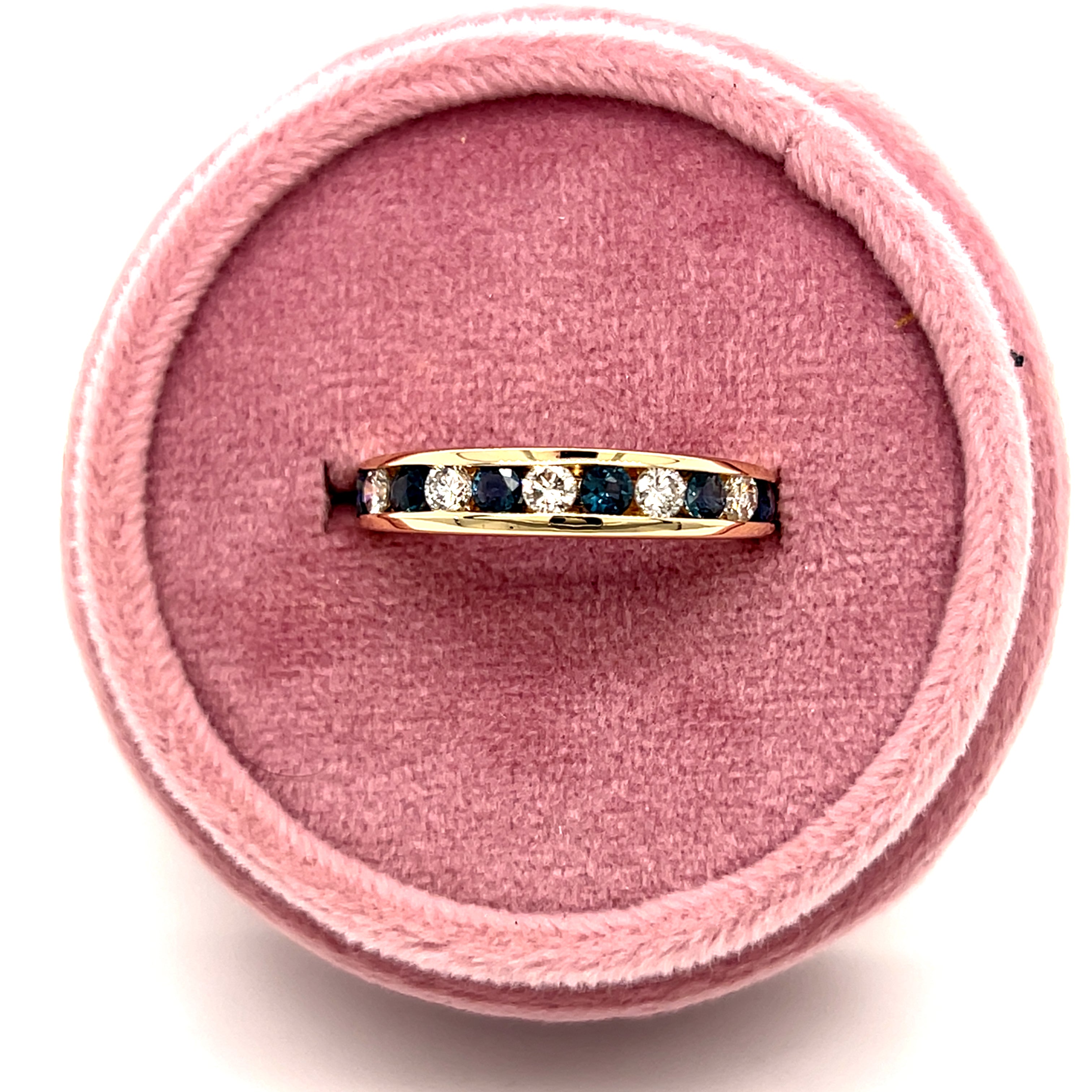 "Camry" 14K Yellow Gold 1.10CTW Sapphire & Diamond Band Estate
