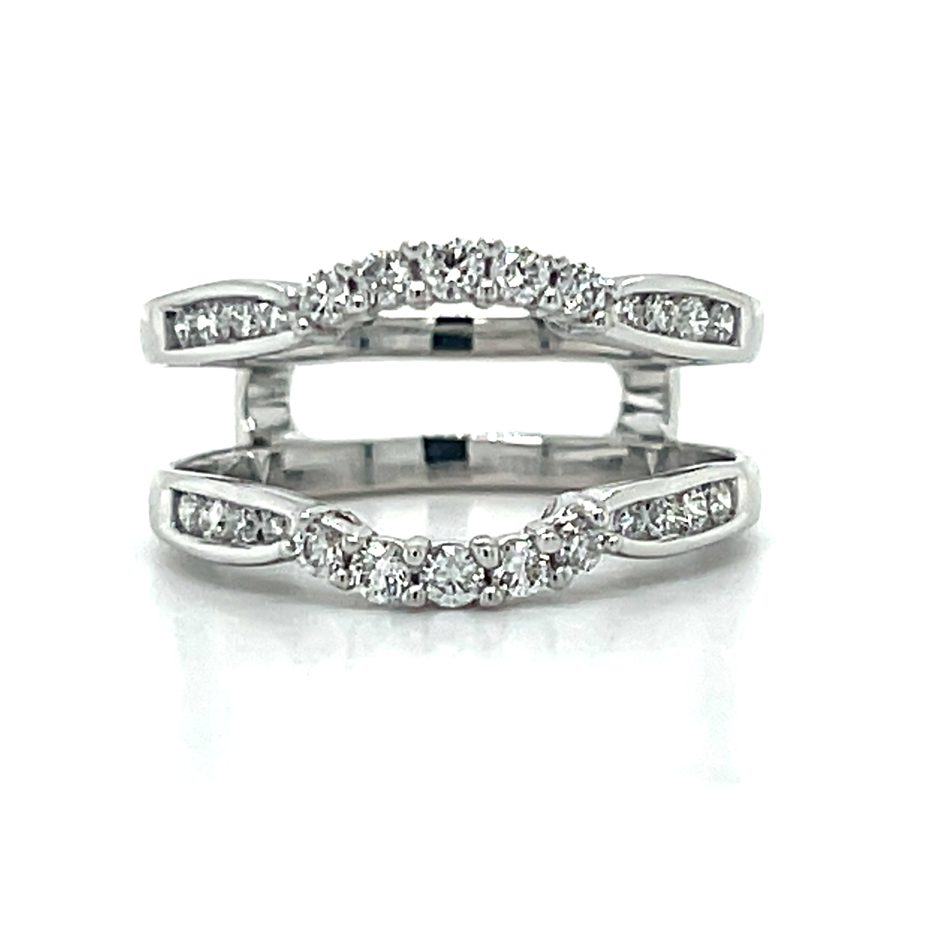 "Cardi" 14K White Gold 0.44 Carat Total Weight Diamond Insert Enhancer Wedding Band Estate OYL225PA