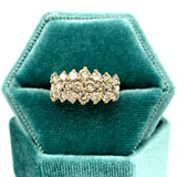 "Cascade" 14K Yellow Gold 1.7 Carat Total Weight (20) Diamond Waterfall Ring Estate