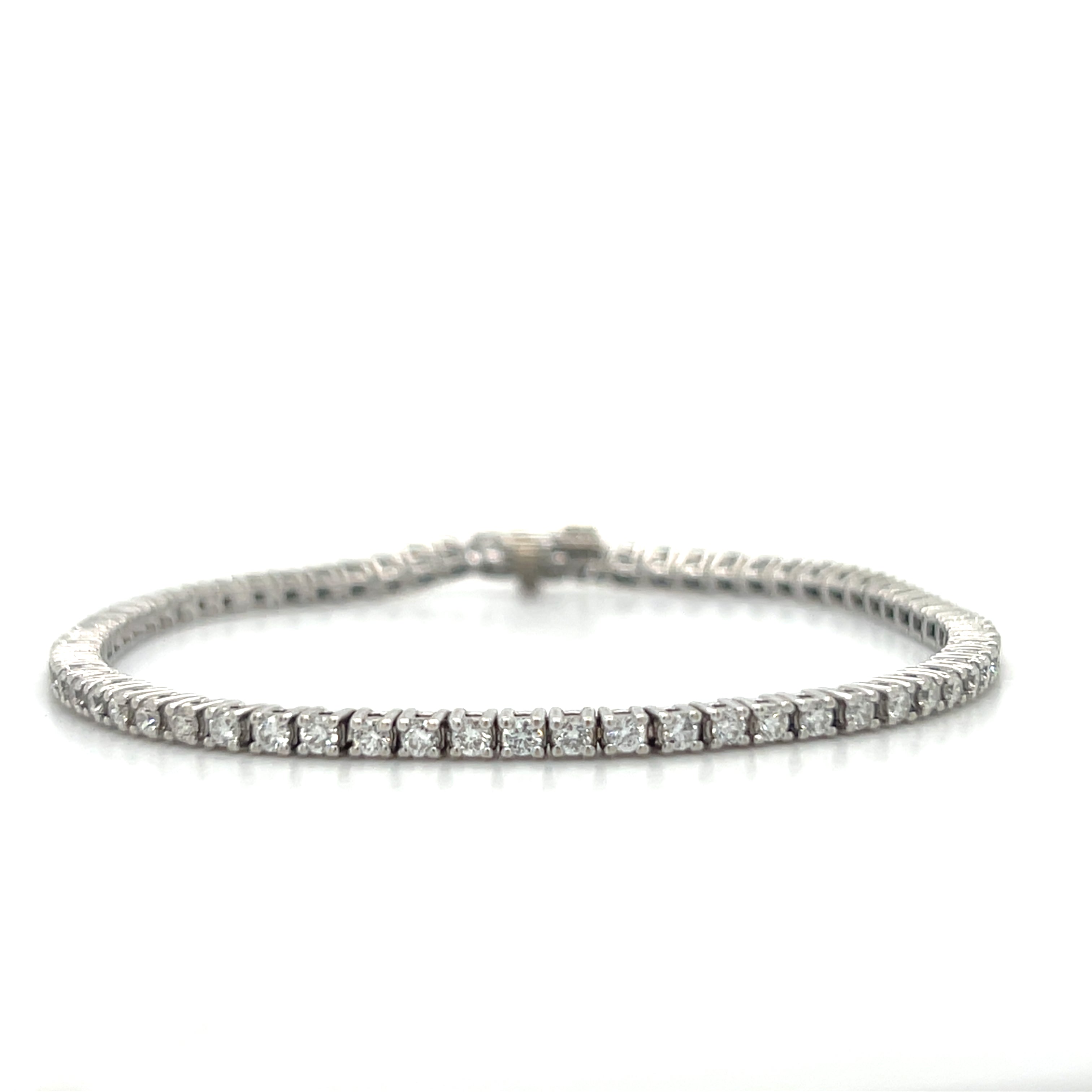 "Cassandra"  14K White Gold 10g 2CTW Natural Diamond Tennis Bracelet Estate
