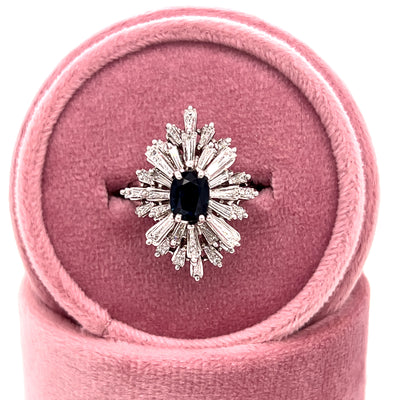 "Celeste" Platinum 1CT Sapphire and ~2CTW Diamond Fashion Ring Estate