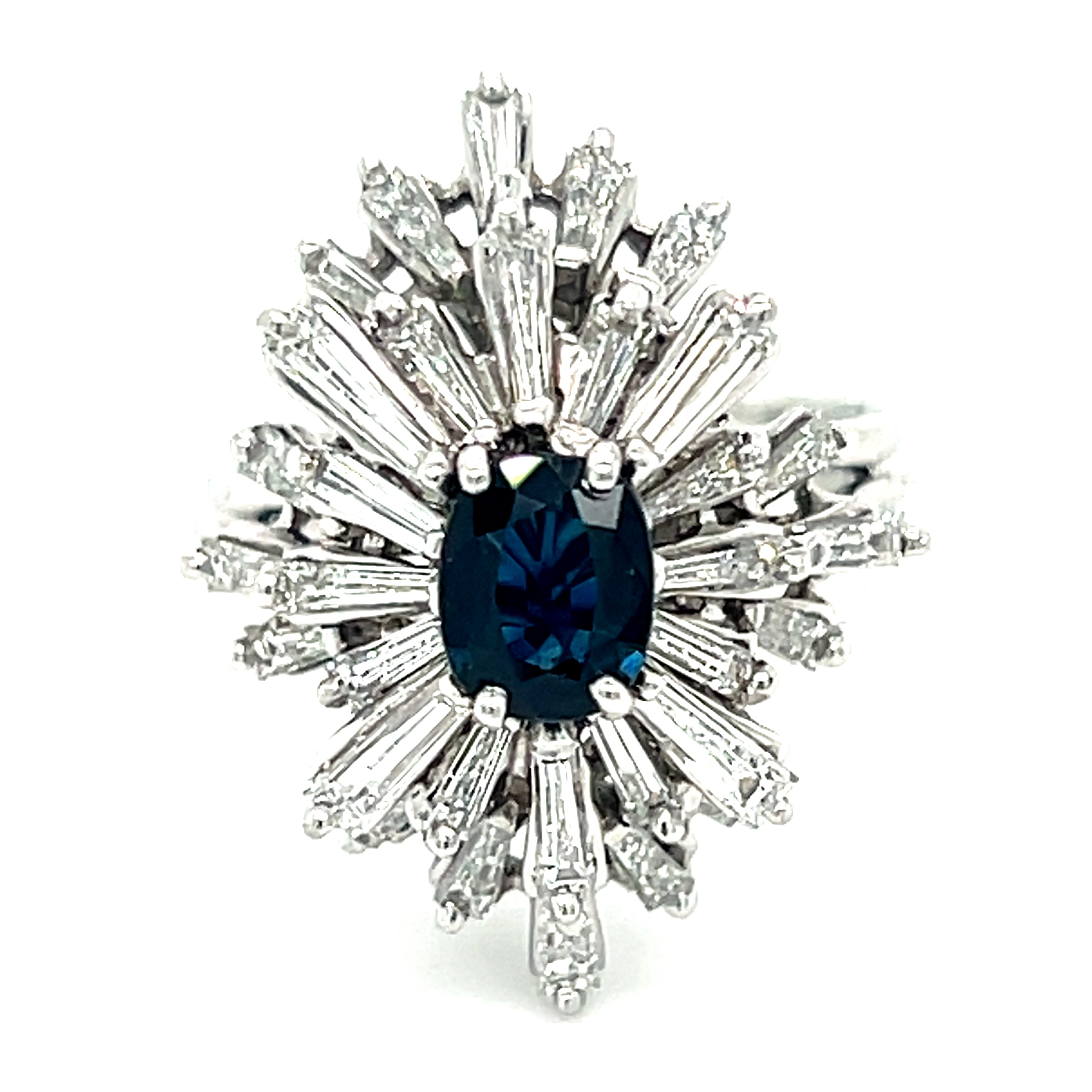 "Celeste" Platinum 1CT Sapphire and ~2CTW Diamond Fashion Ring Estate