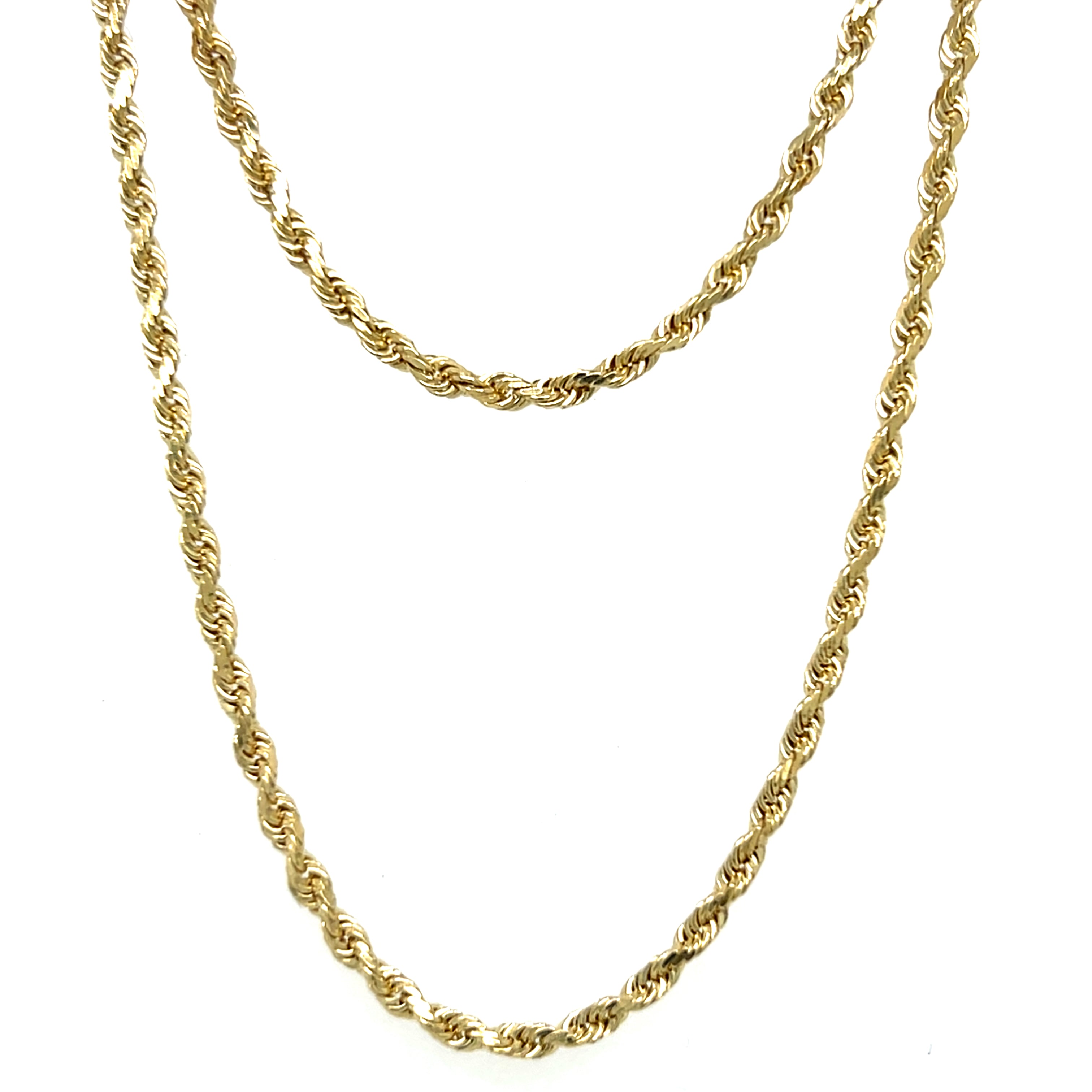 "Charlotte" 14K Yellow Gold 30" Rope Chain 2.4mm 12g Estate