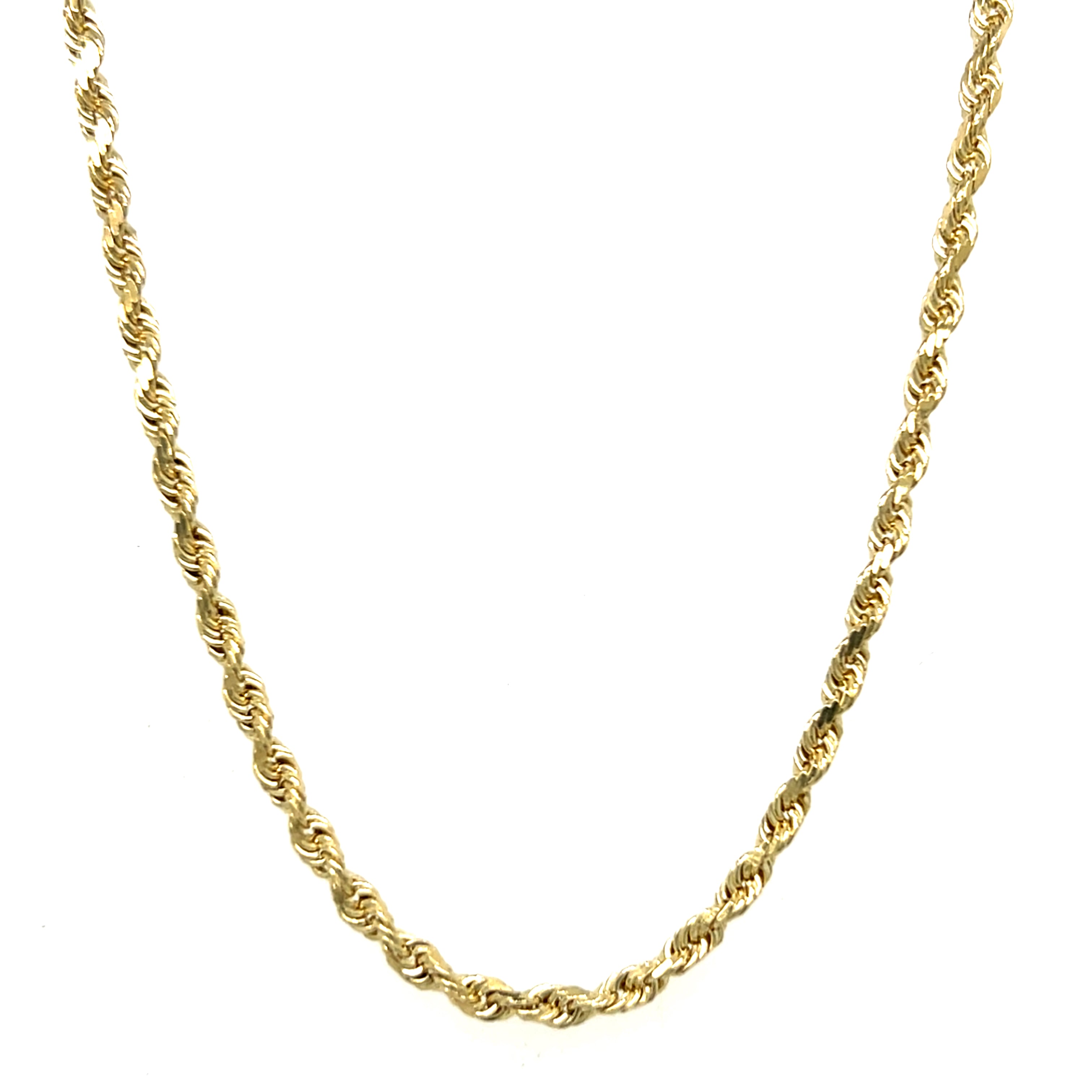 "Charlotte" 14K Yellow Gold 30" Rope Chain 2.4mm 12g Estate