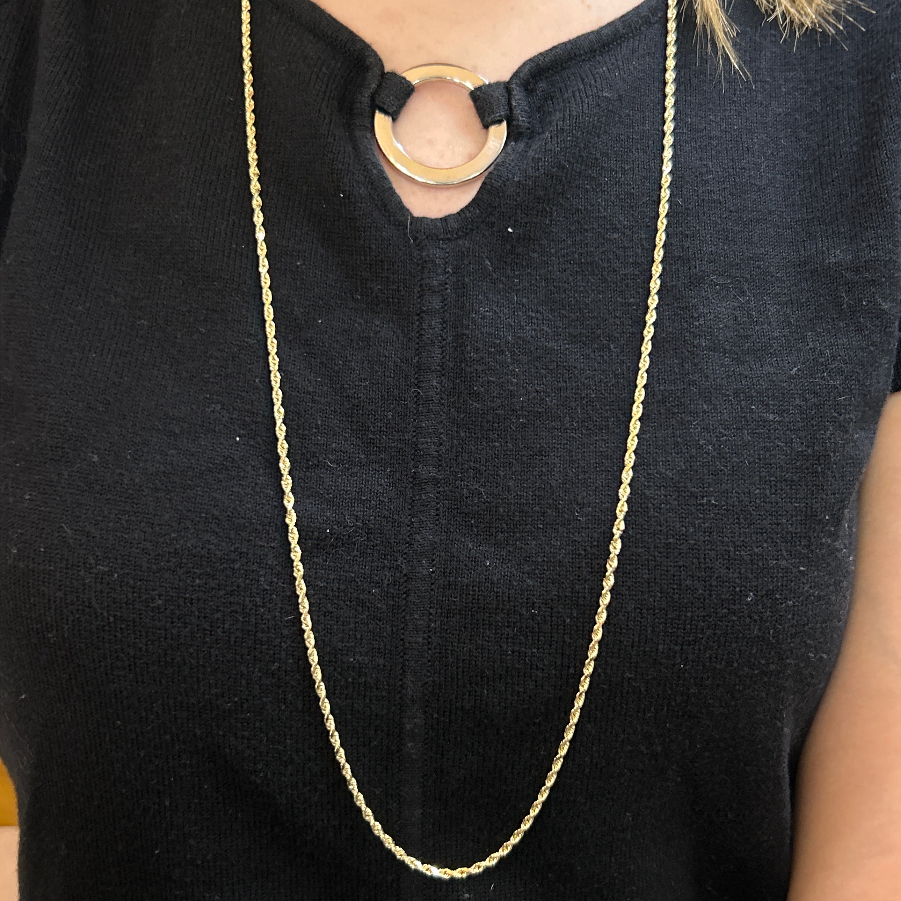 "Charlotte" 14K Yellow Gold 30" Rope Chain 2.4mm 12g Estate