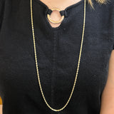 "Charlotte" 14K Yellow Gold 30" Rope Chain 2.4mm 12g Estate