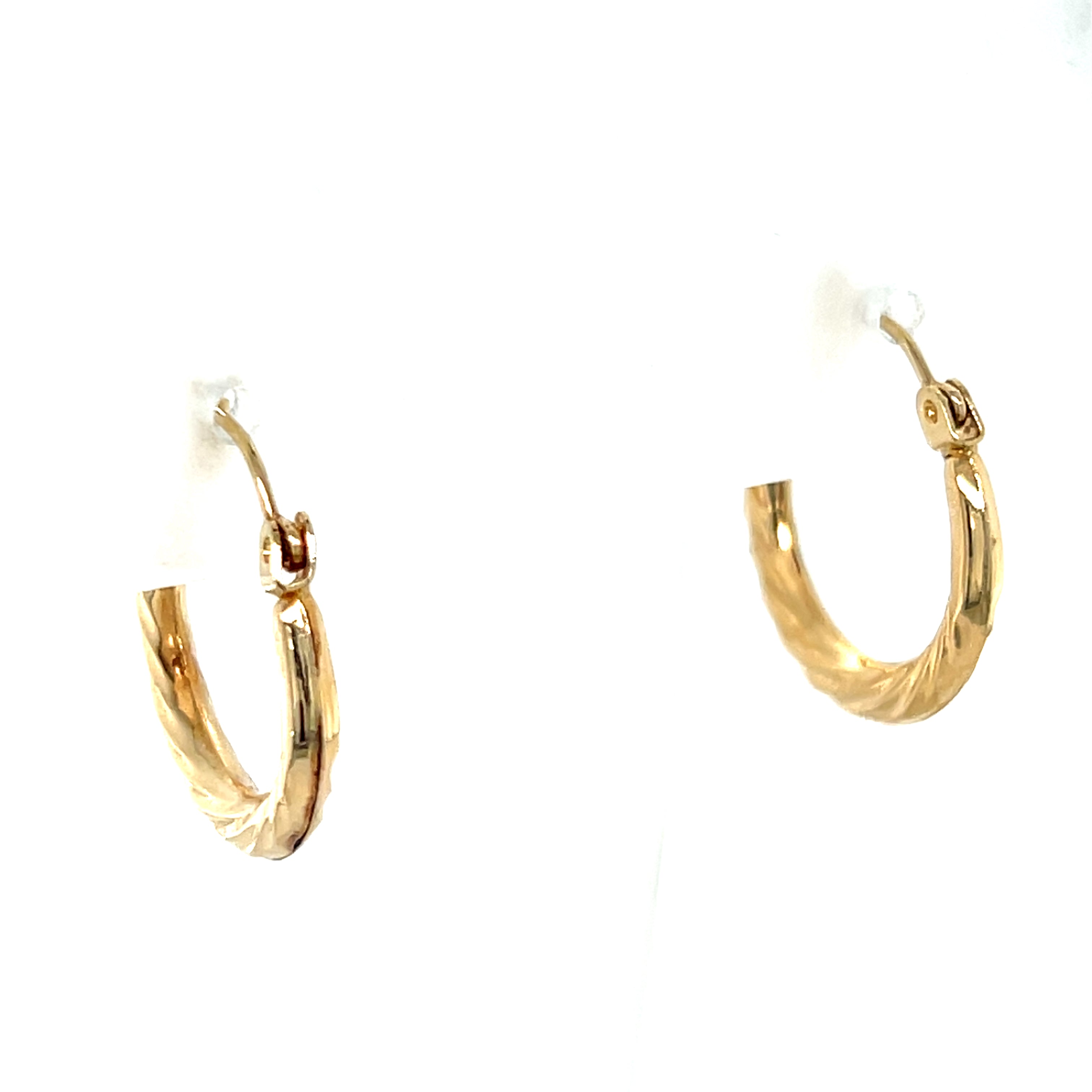 "Chass" 14K Yellow Gold 18mm Twist Hoop Earrings Estate