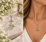 10K Yellow Gold 0.06 Carat Total Weight Diamond Tri-Star Pendant