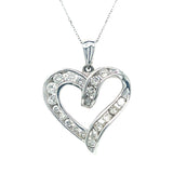 "Chloe" 14K White Gold 3/4 Carat Total Weight Diamond Heart Pendant Estate