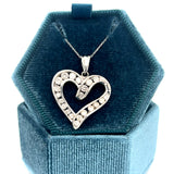 "Chloe" 14K White Gold 3/4 Carat Total Weight Diamond Heart Pendant Estate
