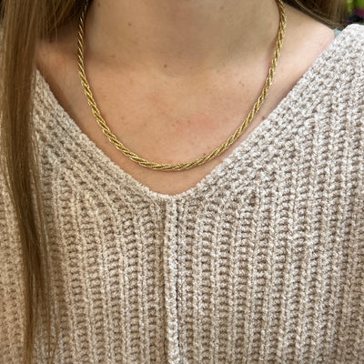 "Citron" 14K Yellow Gold Loose Rope Chain 18" 7g 3.8mm