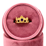 "Clara" 18K Yellow Gold Amethyst Crown Pinky Ring Estate
