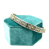 "Clarice" Vintage Art Deco 14K White Gold Filigree Diamond Bracelet Estate
