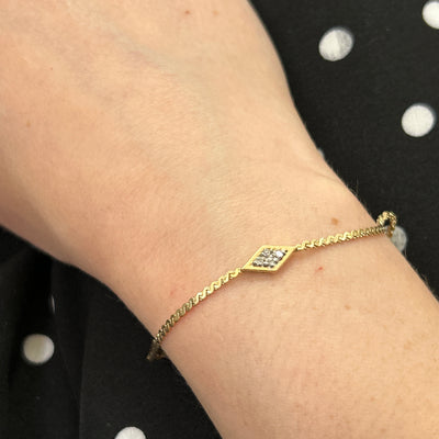 "Clarissa" 14K Yellow Gold 0.06 Carat Total Weight 4-Diamond Bracelet Estate