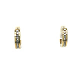 "Coco" 10K Yellow Gold 0.15 Carat Total Weight Diamond Channel Set Hoop Earrings Estate