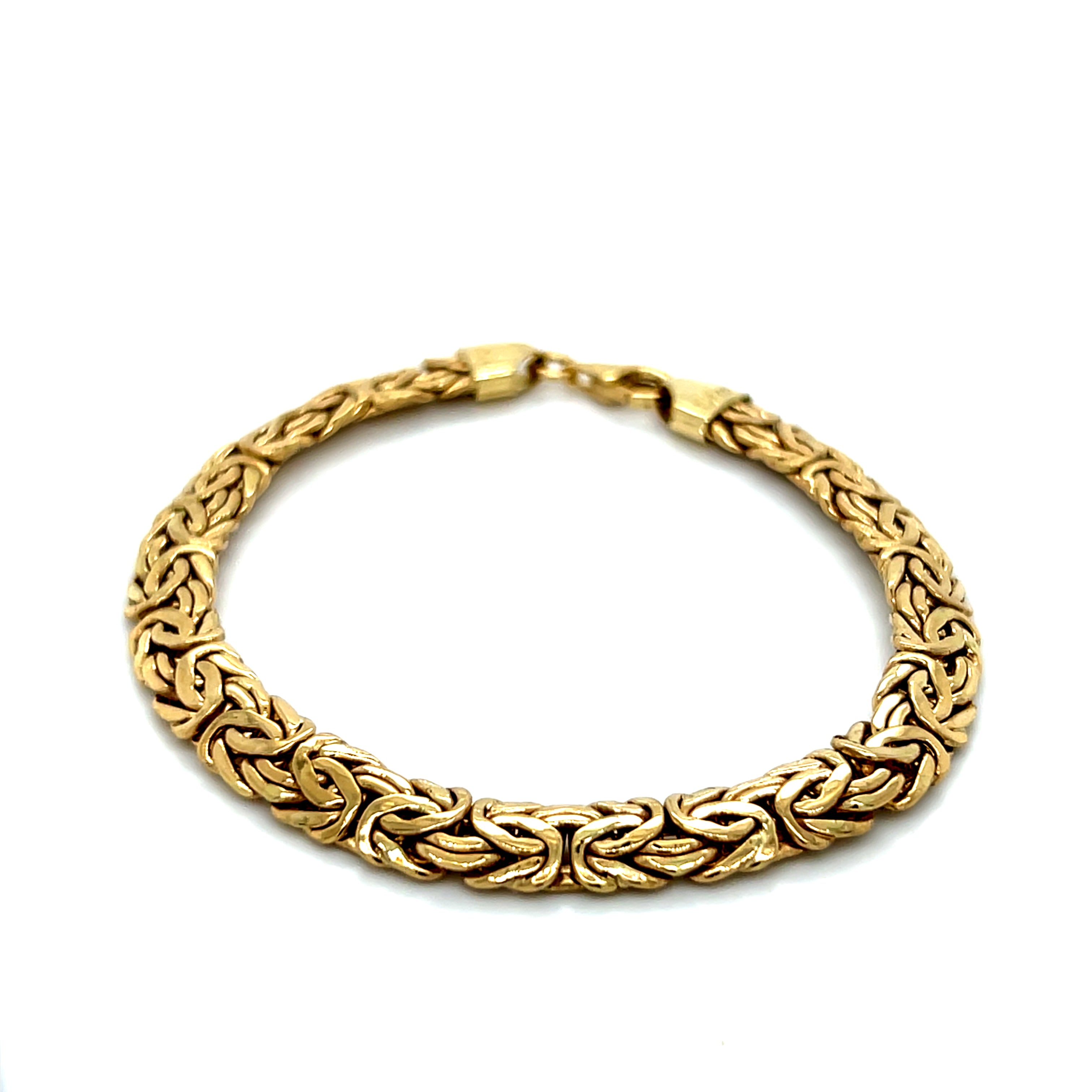 "Constance" 14K Yellow Gold Byzantine Chain Bracelet – 7.5" (Estate)