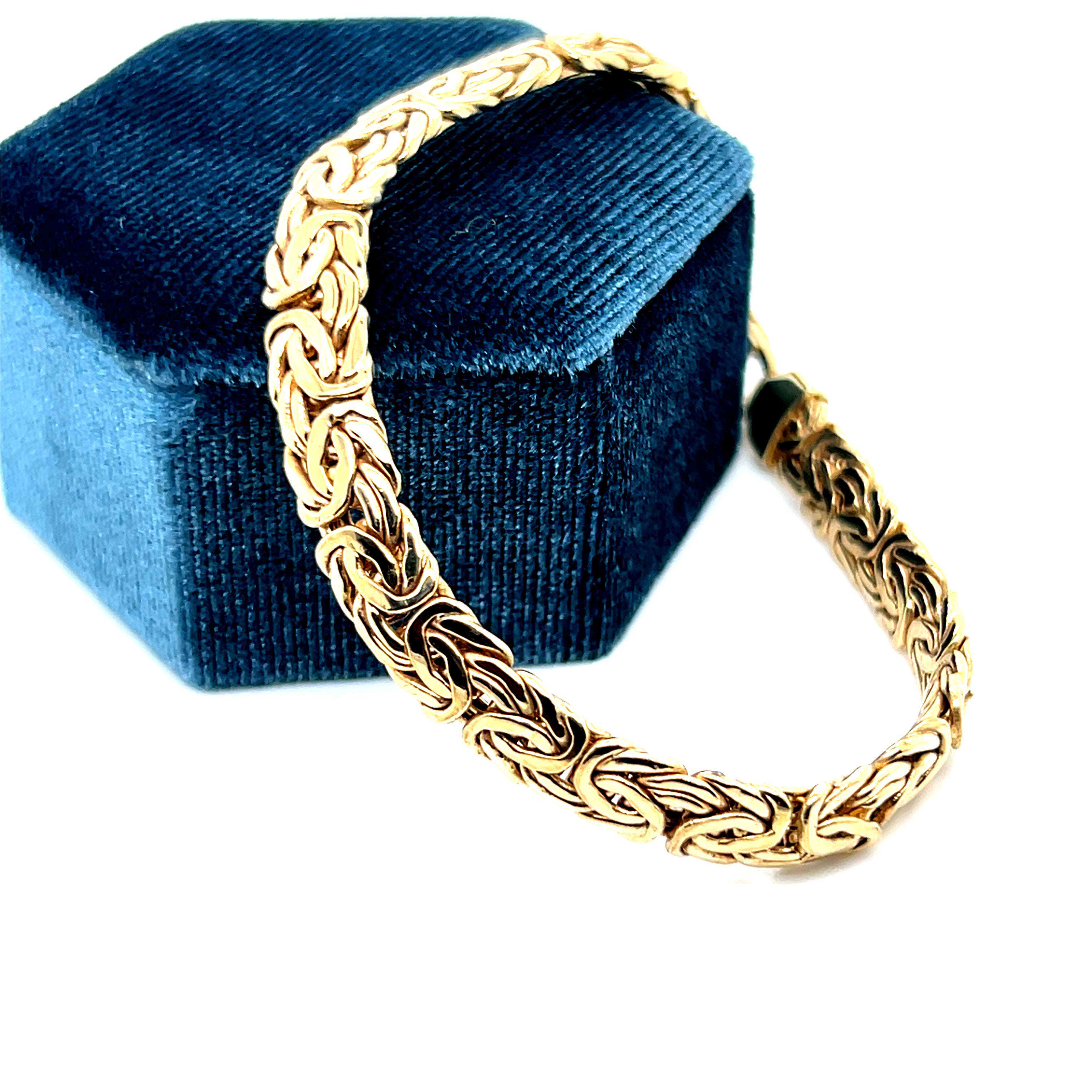 "Constance" 14K Yellow Gold Byzantine Chain Bracelet – 7.5" (Estate)