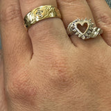 "Coretta" 10K White Gold 0.21CTW Diamond Heart Ring Estate