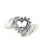 "Coretta" 10K White Gold 0.21CTW Diamond Heart Ring Estate