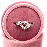 "Coretta" 10K White Gold 0.21CTW Diamond Heart Ring Estate