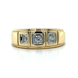 "Curtis" Men's 10K Yellow and White Gold 0.22 Carat Total Weight Diamond Wedding/Anniversary Band Estate PALYG225