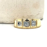 "Curtis" Men's 10K Yellow and White Gold 0.22 Carat Total Weight Diamond Wedding/Anniversary Band Estate PALYG225