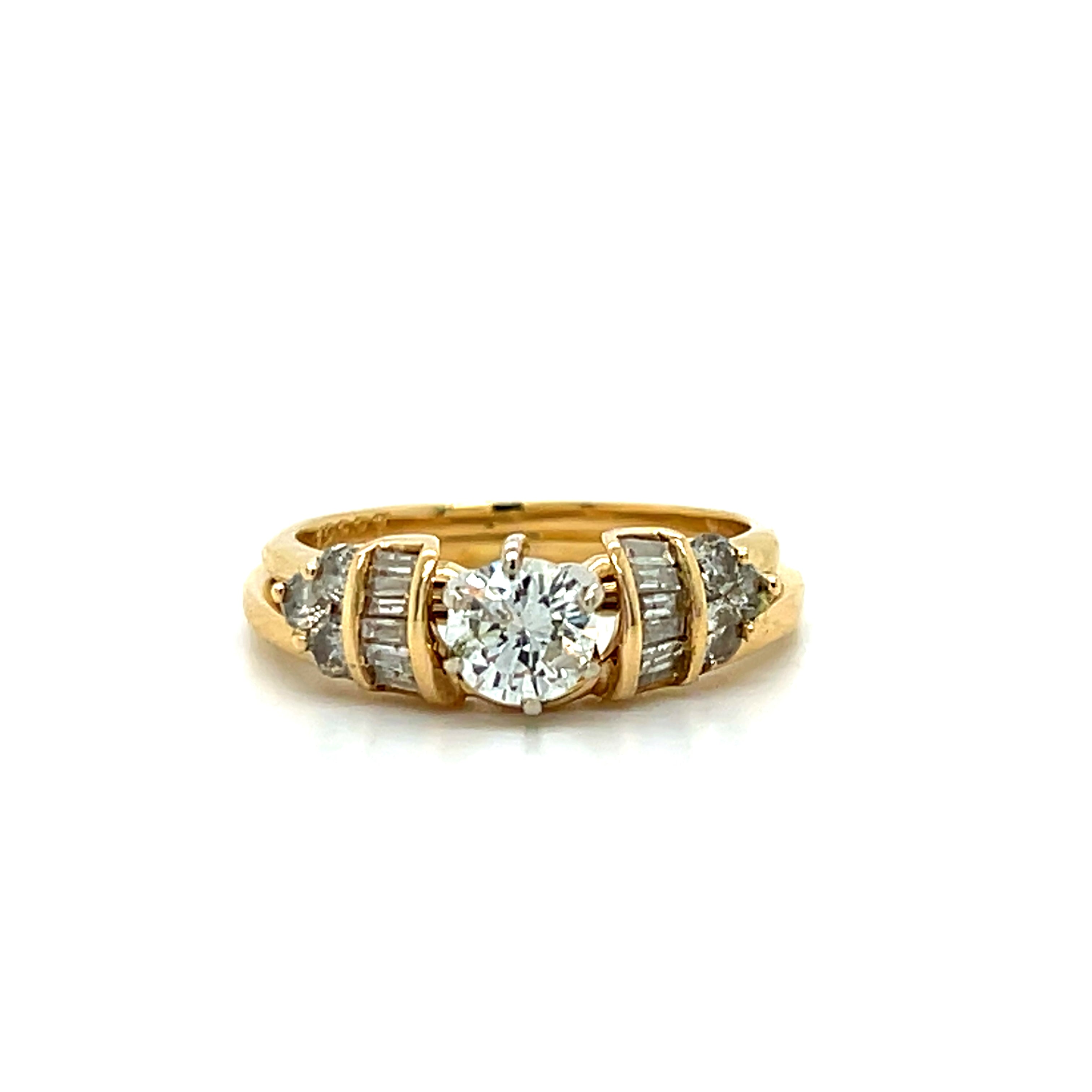 "Dameer" 14K Yellow Gold 1/4 Carat Diamond Jacket Wedding Band Estate for Round Diamond