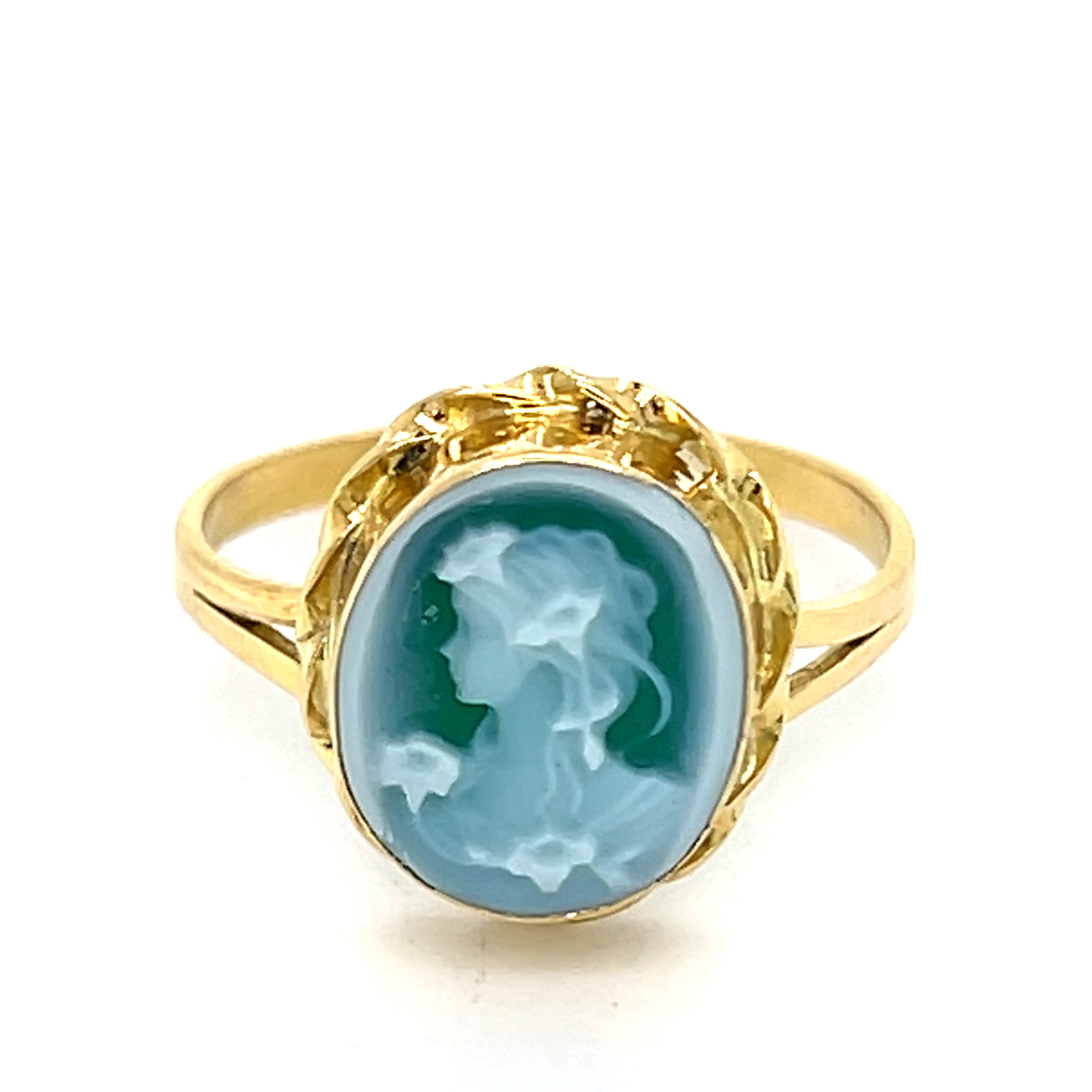 "Darcy" 18K Yellow Gold 10x12mm Cameo Ring Estate