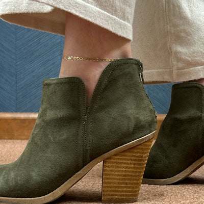 "David" 10K Yellow Gold Anchor Anklet 3.3mm 8"