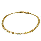 "David" 10K Yellow Gold Anchor Anklet 3.3mm 8"
