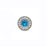 Kelly Waters Sterling Silver Pendant Charm featuring a Simulated December Birthstone