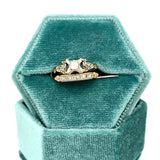 "Delphine" 14K Yellow Gold Diamond Vintage Wedding Set Estate