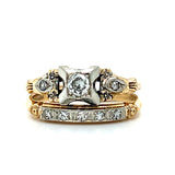 "Delphine" 14K Yellow Gold Diamond Vintage Wedding Set Estate
